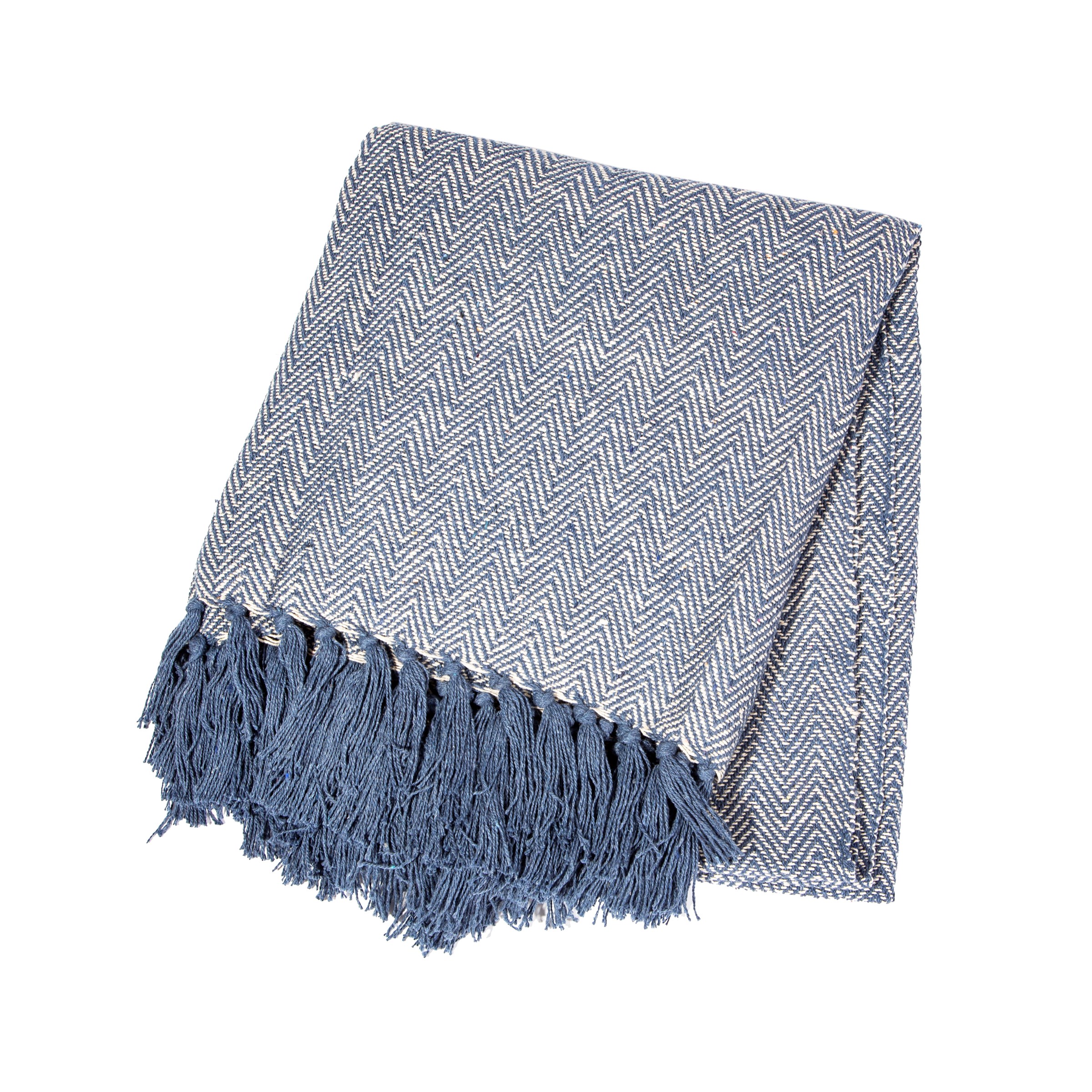 Throws Blue Heringbone Throw